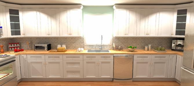 3D kitchen rendering 1