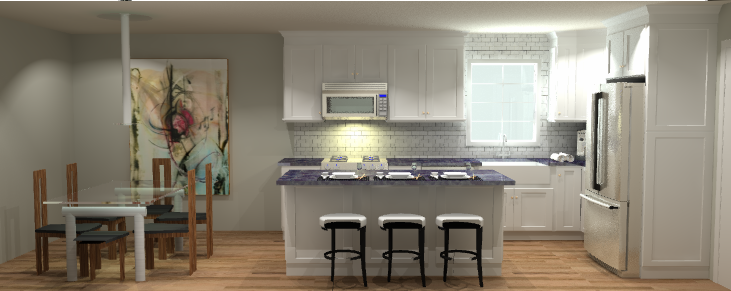 3D kitchen rendering 2