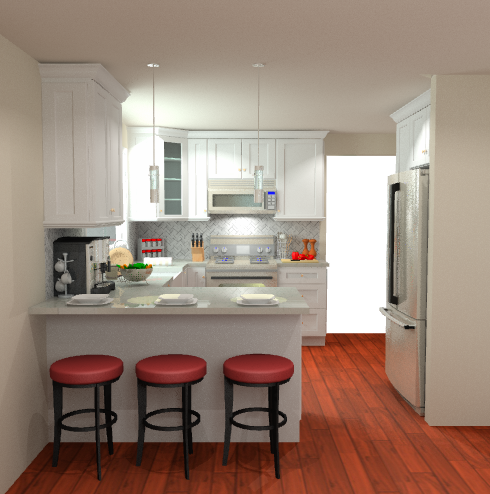3D kitchen rendering 5