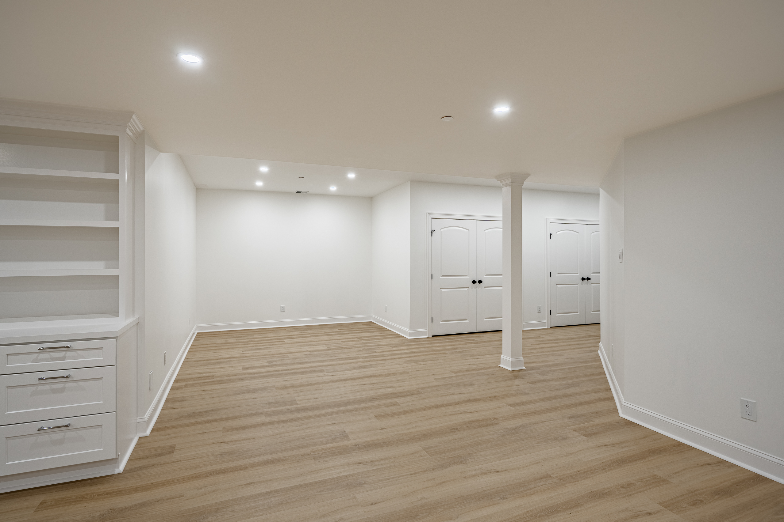 Basement remodel near me - completed space transformation