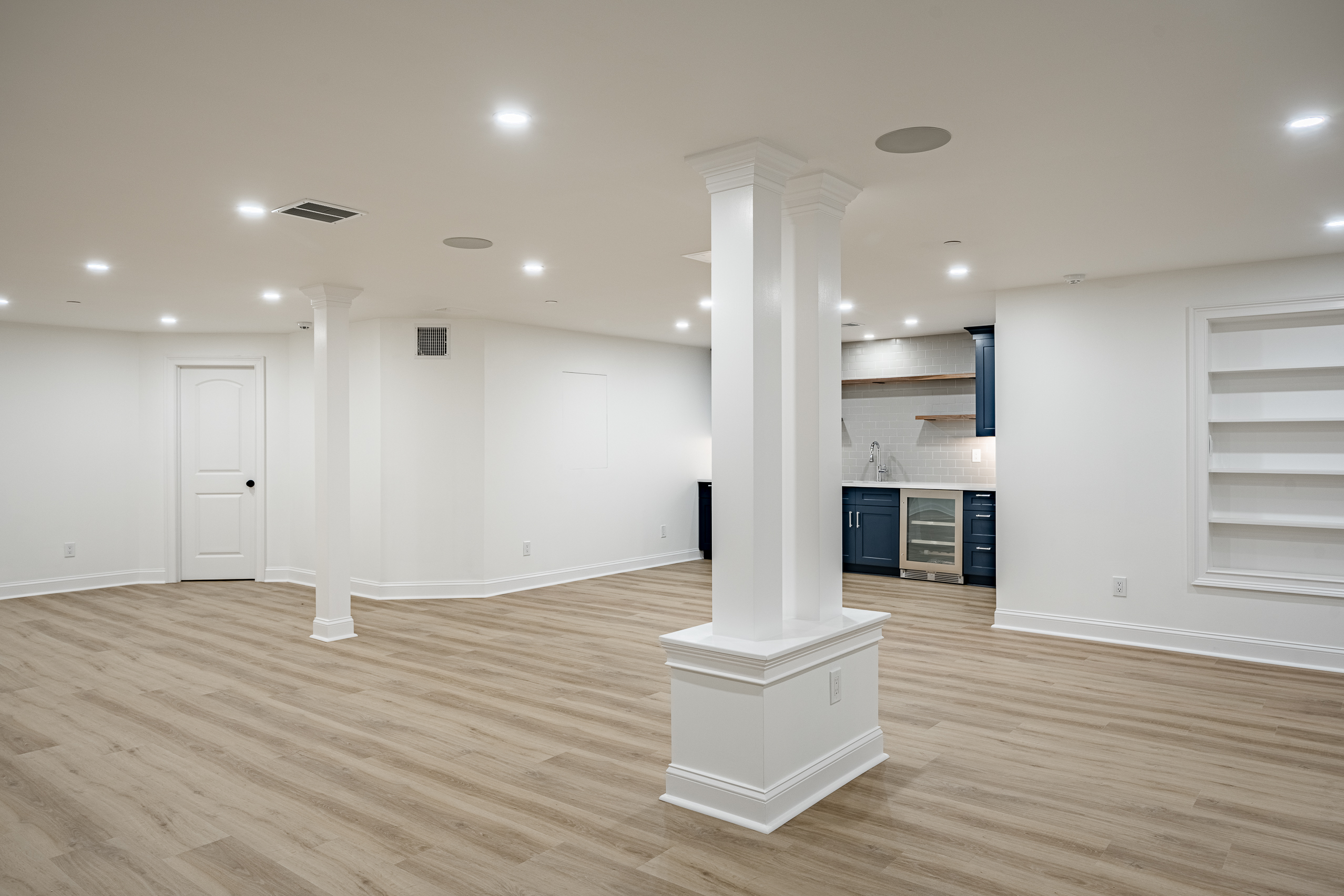 Newtown Square complete basement remodel by Craftsworth Construction