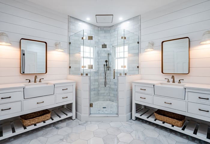 Downingtown PA Master Bathroom Home Renovation including ceramic tile, new rain shower photo 21